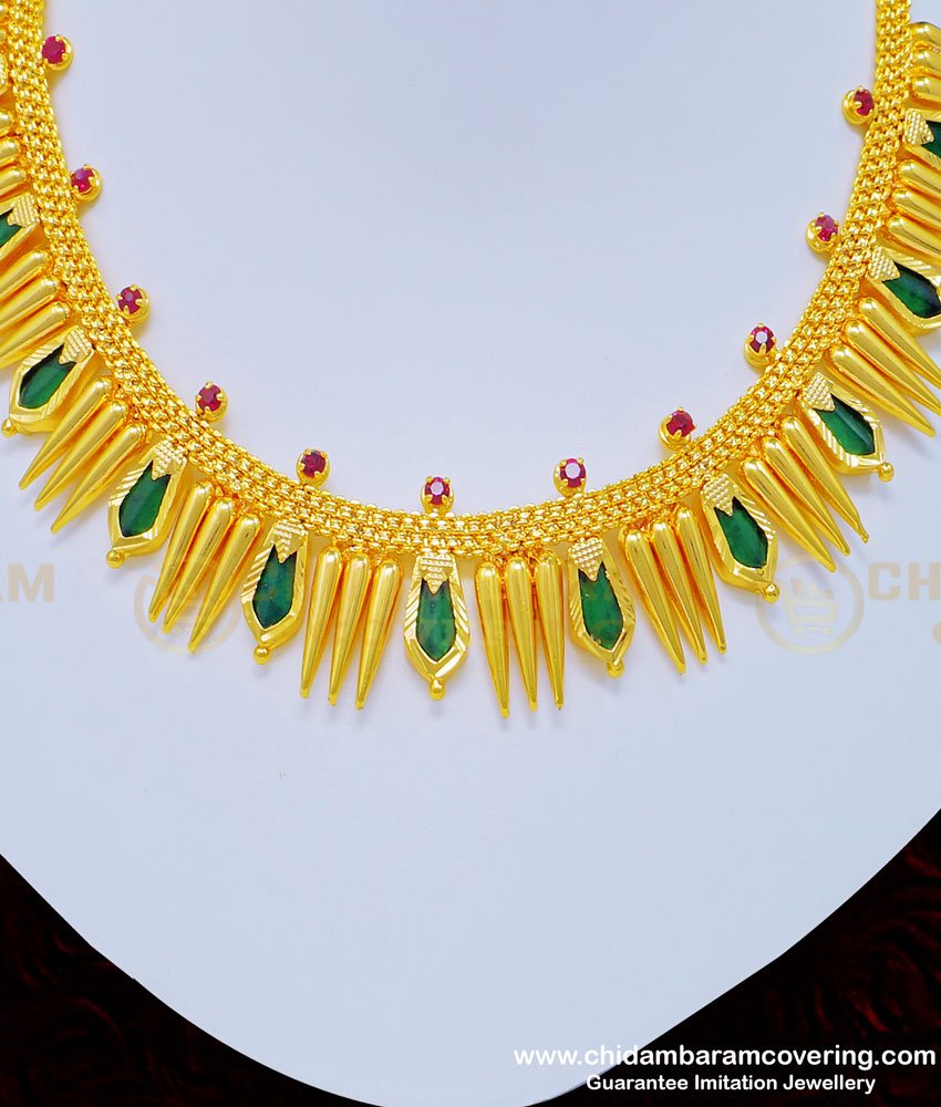 gold plated palakka necklace, palaka necklace, nagapadam necklace, palakka necklace image,palakka necklace gold, palakka necklace, palakka necklace online, one gram gold jewellery,  