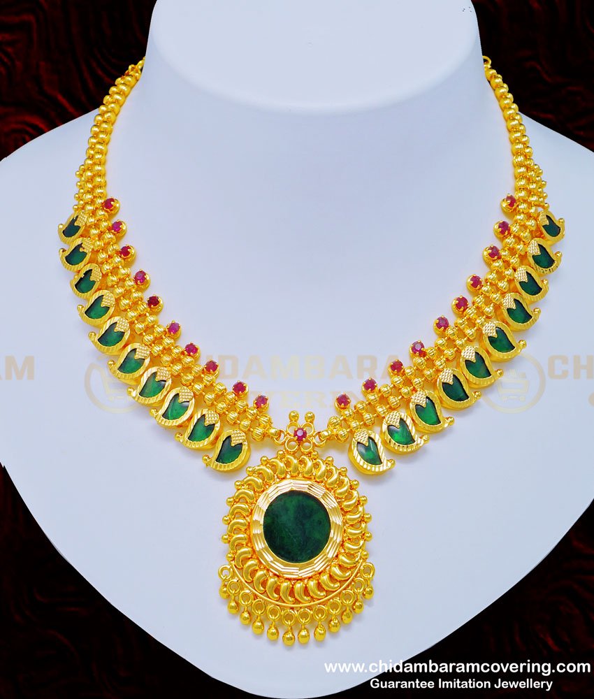 gold plated palakka necklace, palaka necklace, nagapadam necklace, palakka necklace image,palakka necklace gold, palakka necklace, palakka necklace online, one gram gold jewellery,  