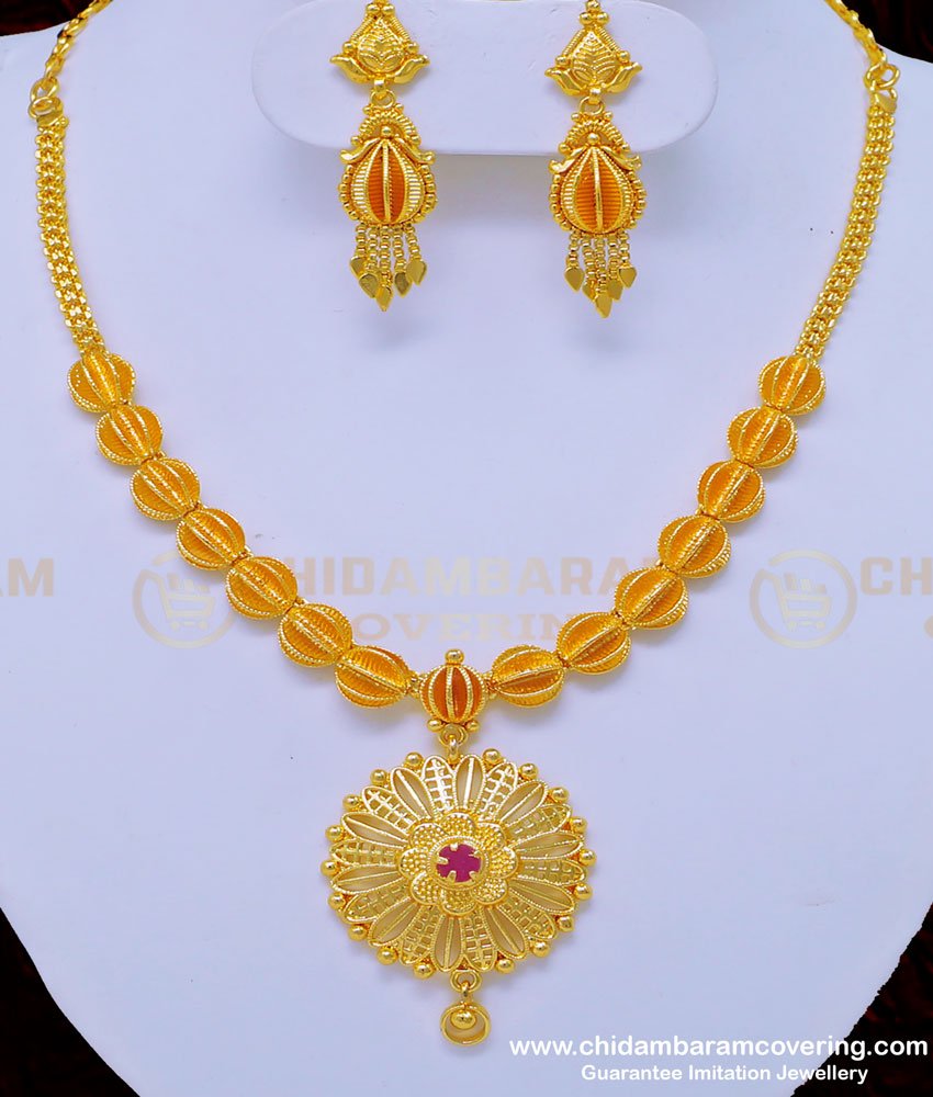 new model necklace, latest necklace with price, covering necklace, Chidambaram covering, gold plated jewellery, fashion jewellery online, one gram gold jewellery,