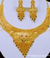 gold covering jewellery, gold plated jewellery, one gram gold necklace, gold necklace design, necklace with price, Calcutta Necklace, enamel necklace, 