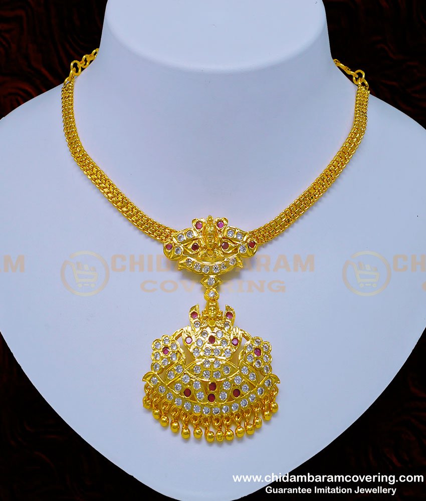  five metal impon attigai, gold plated stone attigai, gold covering necklace, impon necklace, chidambaram covering 5 metal attigai, naan patti, nanu designs,