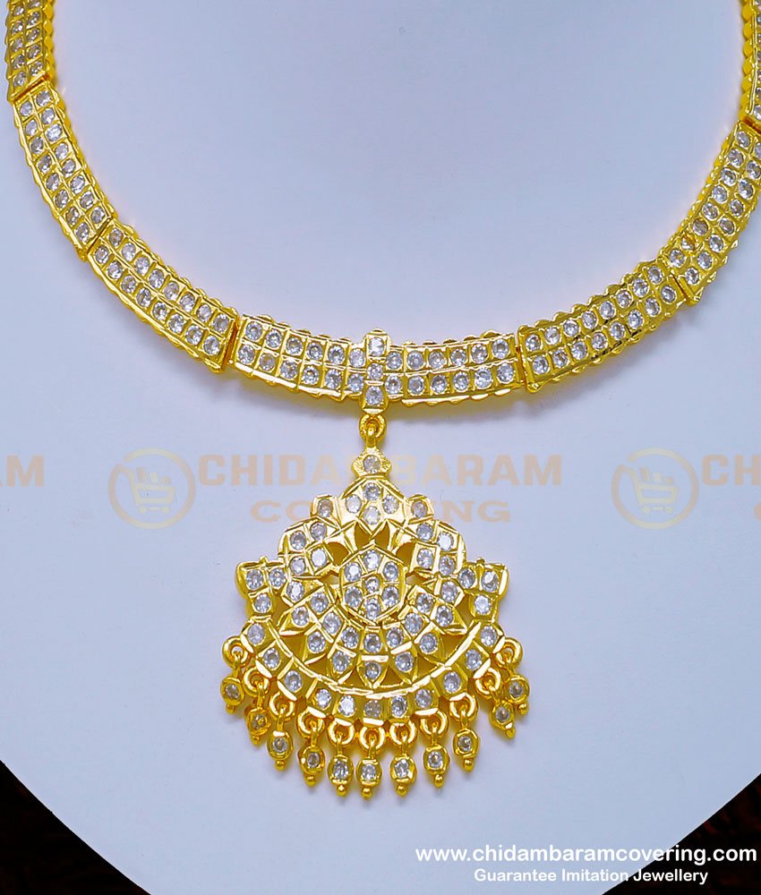  five metal impon attigai, gold plated stone attigai, gold covering necklace, impon necklace, chidambaram covering 5 metal attigai, naan patti, nanu designs,