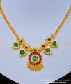 green palakka, palakka mala, palakka necklace, nagapadam necklace, one gram gold palakka necklace, gold plated palakka necklace,