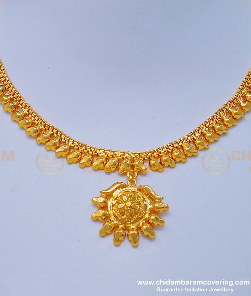 plain necklace, necklace below 300, low price necklace, gold covering necklace, necklace design, one gram gold necklace, stone necklace, 