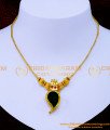 green palakka, single palakka pendant gold, palakka manga locket, one gram gold palakka necklace, gold plated palakka necklace, single palakka mala