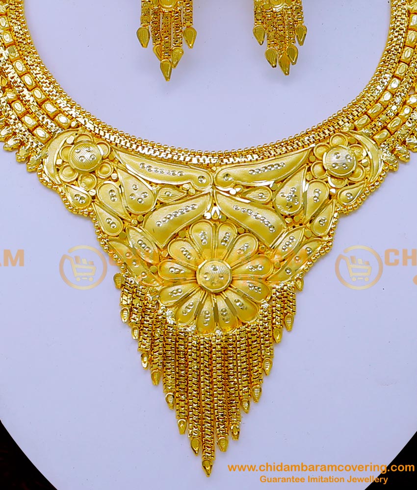 gold forming necklace, one gram gold necklace,  enamel necklace, gold forming jewellery online, 1 gram gold forming jeweller