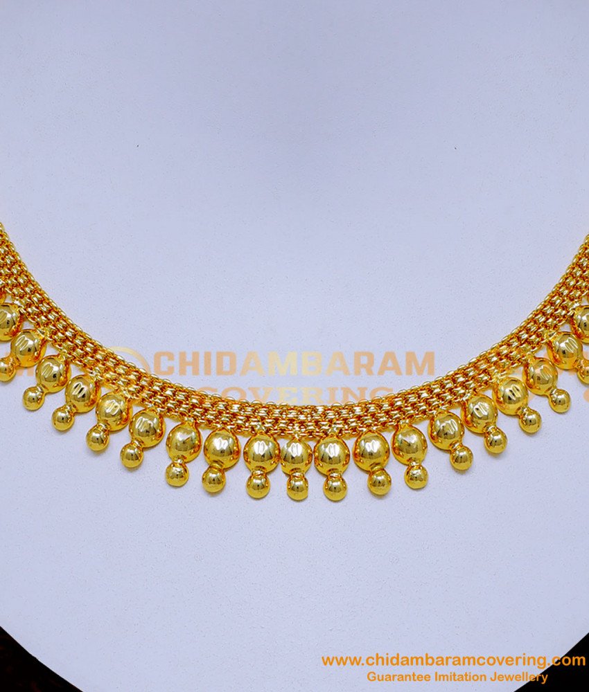  2 gram gold plated jewellery, Necklace designs in gold,gold necklace designs kerala, latest one gram jewellery, gold necklace designs and price