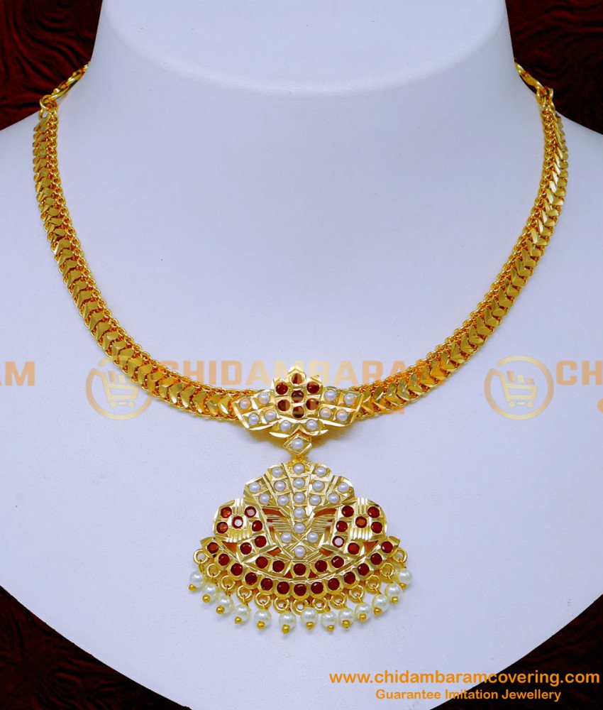 impon attigai, impon necklace, impon jewellery, impon jewellery online shopping, pearl necklace design, pearl necklace designs gold