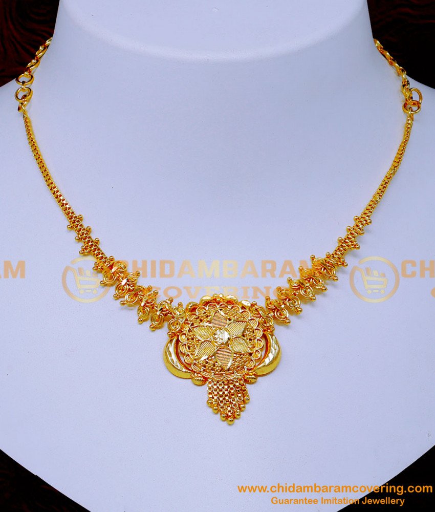 Gold plated necklace, gold plated necklace with price, gold plated necklace for wedding, gold necklace designs, gold necklace designs with price, yellow gold necklace designs, 1 gram gold necklace, 1 gram gold necklace design online shopping, gold covering necklace