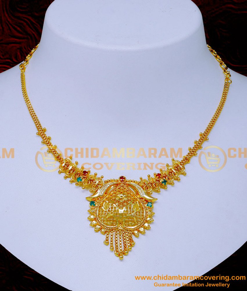 gold necklace designs with stones, simple necklace designs with stone, gold plated jewellery with guarantee, wedding modern gold necklace designs, simple necklace designs with price, simple necklace design for girl, bridal gold necklace designs, wedding gold necklace designs, Gold plated necklace