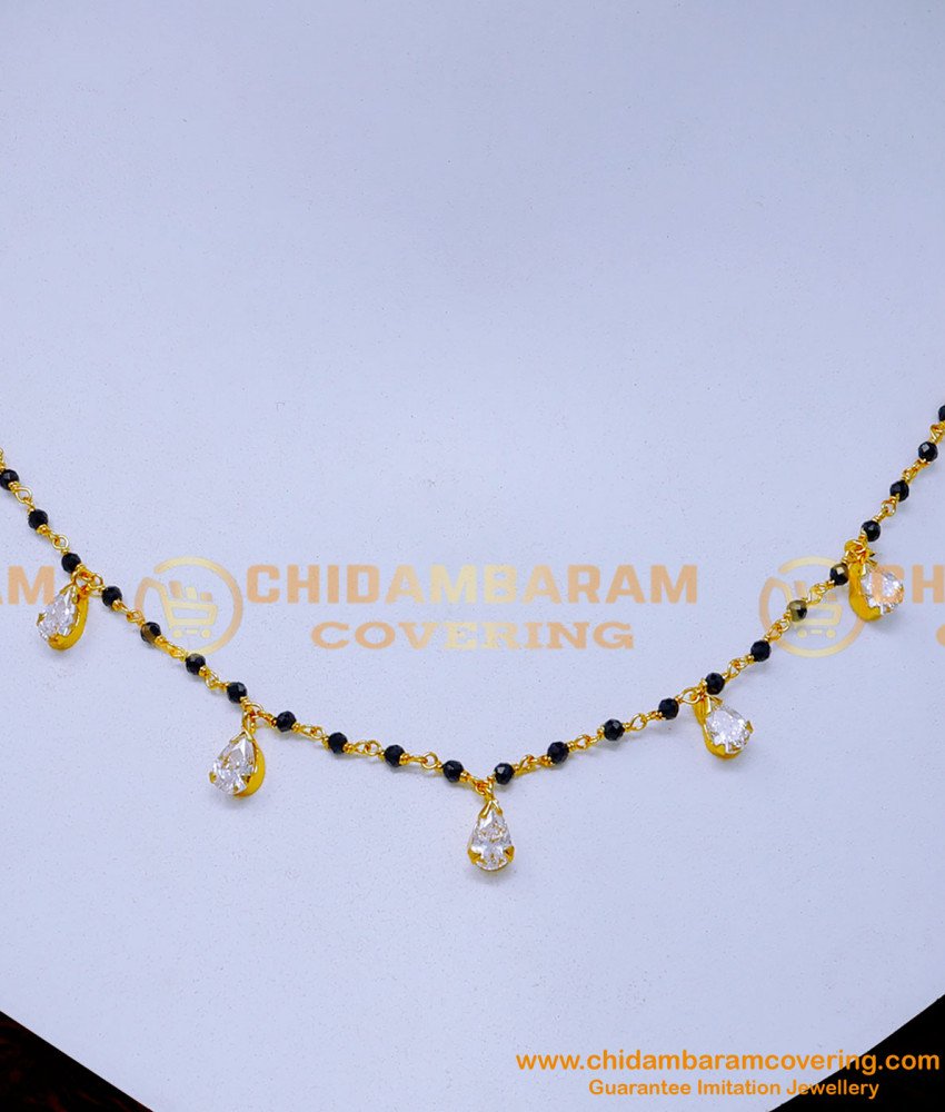 simple crystal beads jewellery designs, single line simple necklace, gold beads necklace, Black beads necklace designs in gold, Women black beads necklace designs, Black Beads Necklace Indian designs, black beads neck chain designs, latest beads necklace designs, crystal beads necklace online shoppi