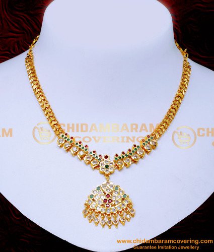 NLC1495 - Impon Old Model Attigai Necklace Designs for Wedding