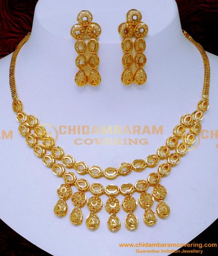 NLC1569 - Elegant Modern Wedding Turkey Gold Necklace Designs