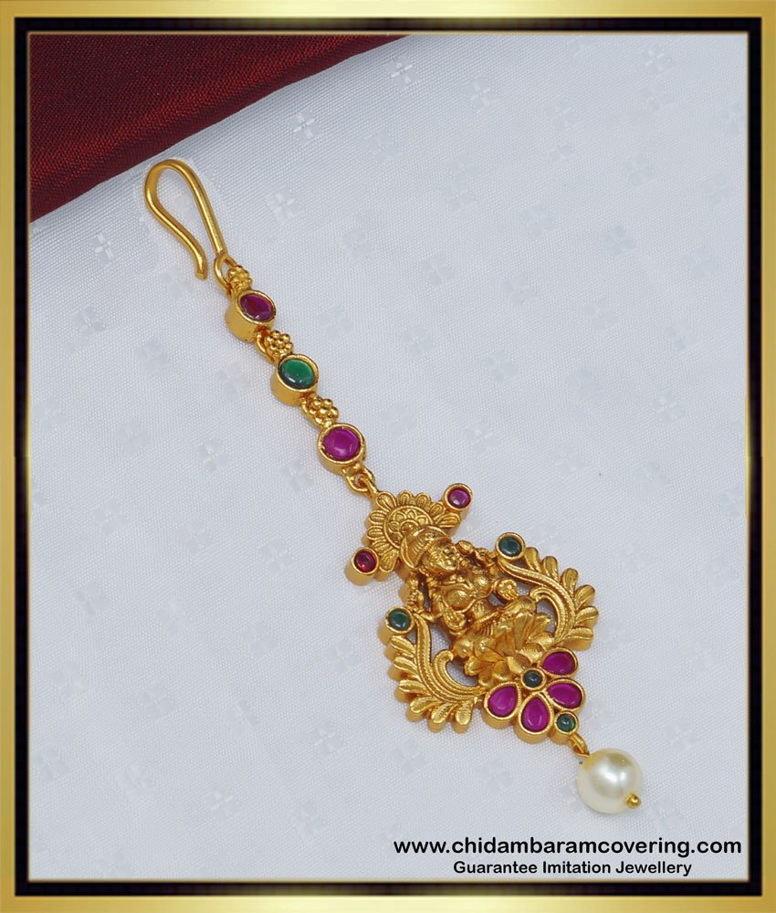 one gram gold jewellery, temple jewellery, antique jewellery, nagas jewellery, indian jewellery,maang tikka gold, nethichutti gold, maang tikka with price,