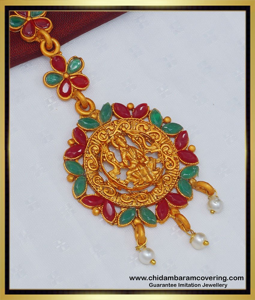 one gram gold jewellery, temple jewellery, antique jewellery, nagas jewellery, indian jewellery,maang tikka gold, nethichutti gold, maang tikka with price,