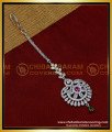 Elegant Simple Silver White Stone Maang Tikka for Bride 