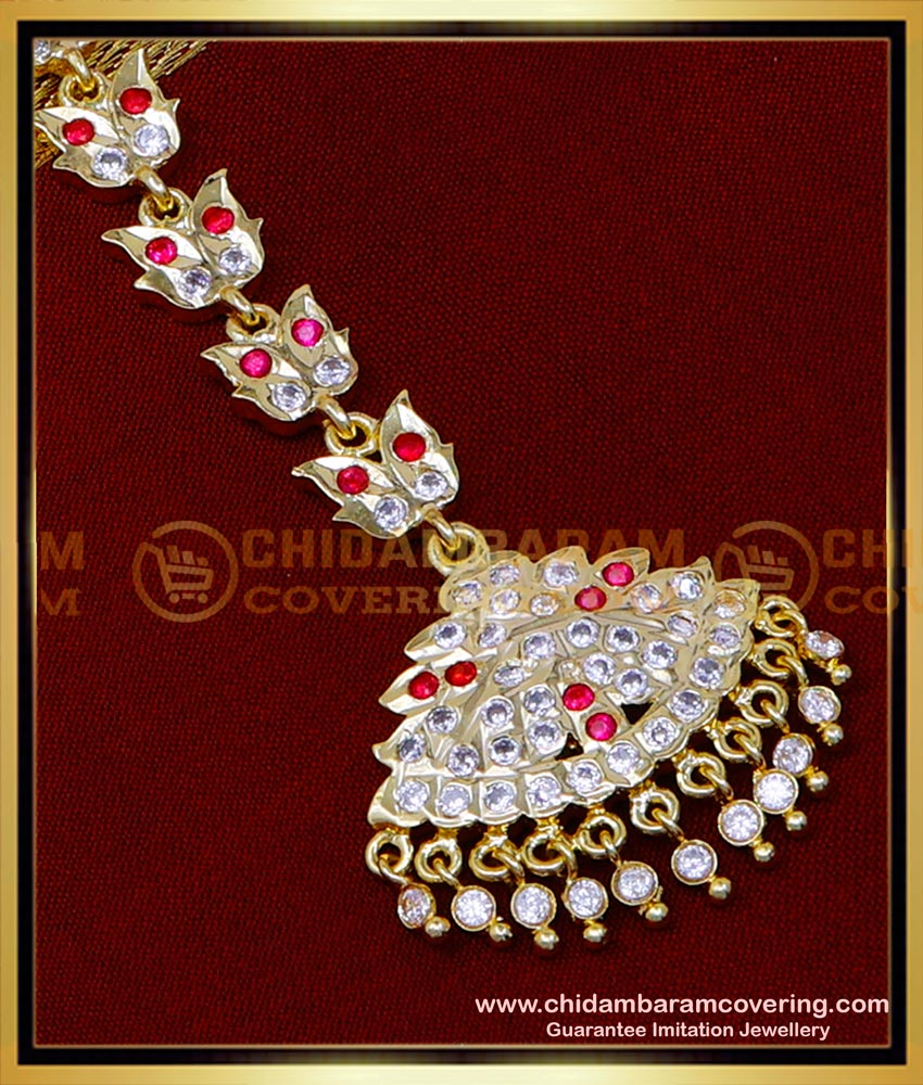 Bridal Wear Gold Plated Impon Maang Tikka for Bride