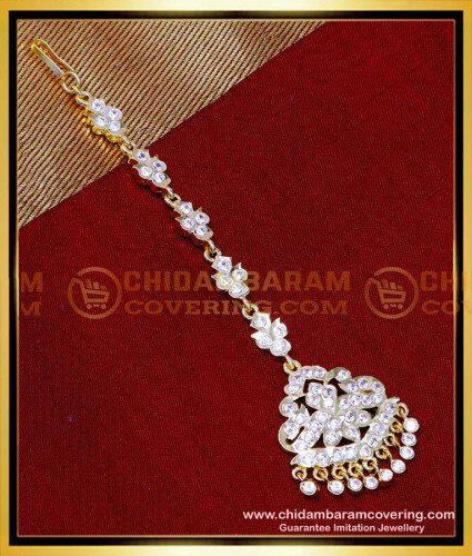 NCT331 - Wedding Nethichutti Impon White Stone Maang Tikka Online