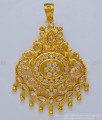 PND064 - Unique Gold and Diamond Style Stone Big Size Peacock Pendant Design for Female