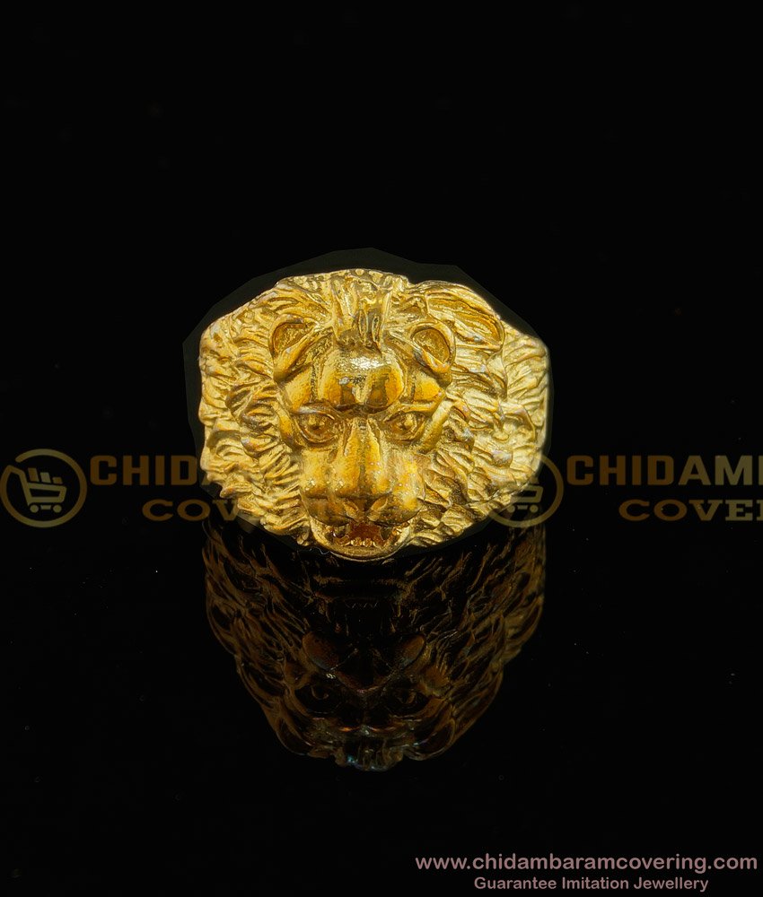 RNG051 - Five Metal Jewellery Daily Wear Lion Ring for Men 