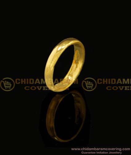 RNG102 - Real Gold Design Plain Finger Ring Gold Plated Impon Ring for Women