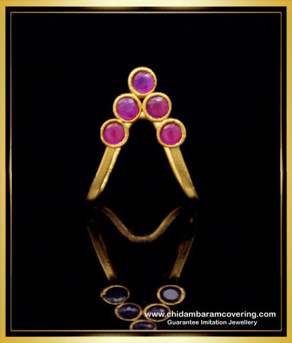 RNG198 - Attractive Ruby Stone Impon First Quality Vangi Mothiram Buy Online