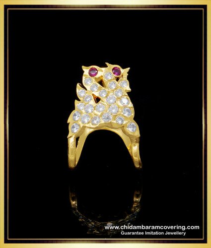 RNG281 - South Indian Impon Jewellery Gold Design Swan Design Vangi Ring Design