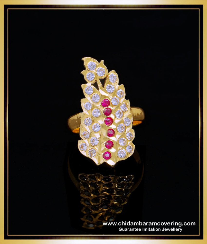 Impon Full Stone Leaf Model Kal Mothiram Design Gold