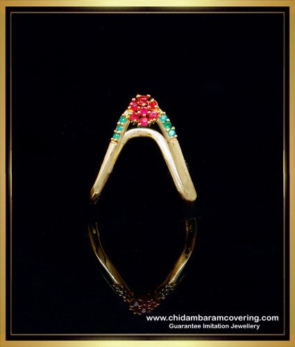 RNG474 - Latest Ruby Emerald Traditional Vanki Ring Designs