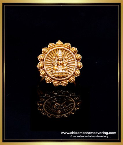 RNG480 - Latest Lakshmi Antique Ring Design Gold Model for Women